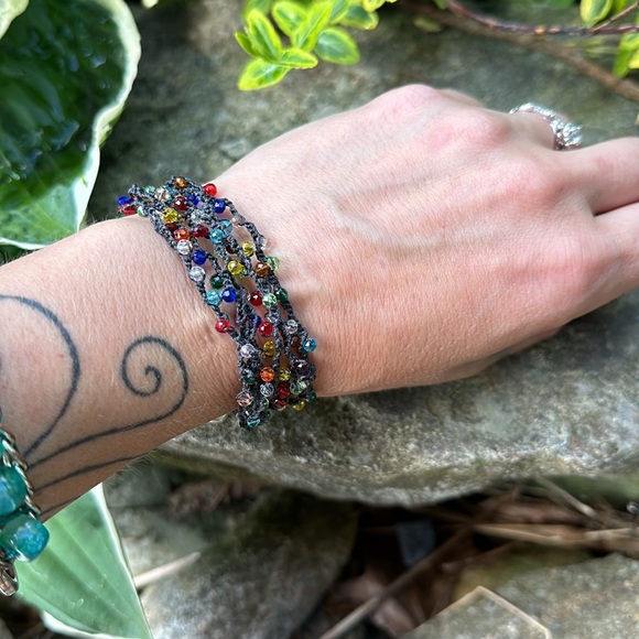 Crochet crystal choker - Picture 6 of 9